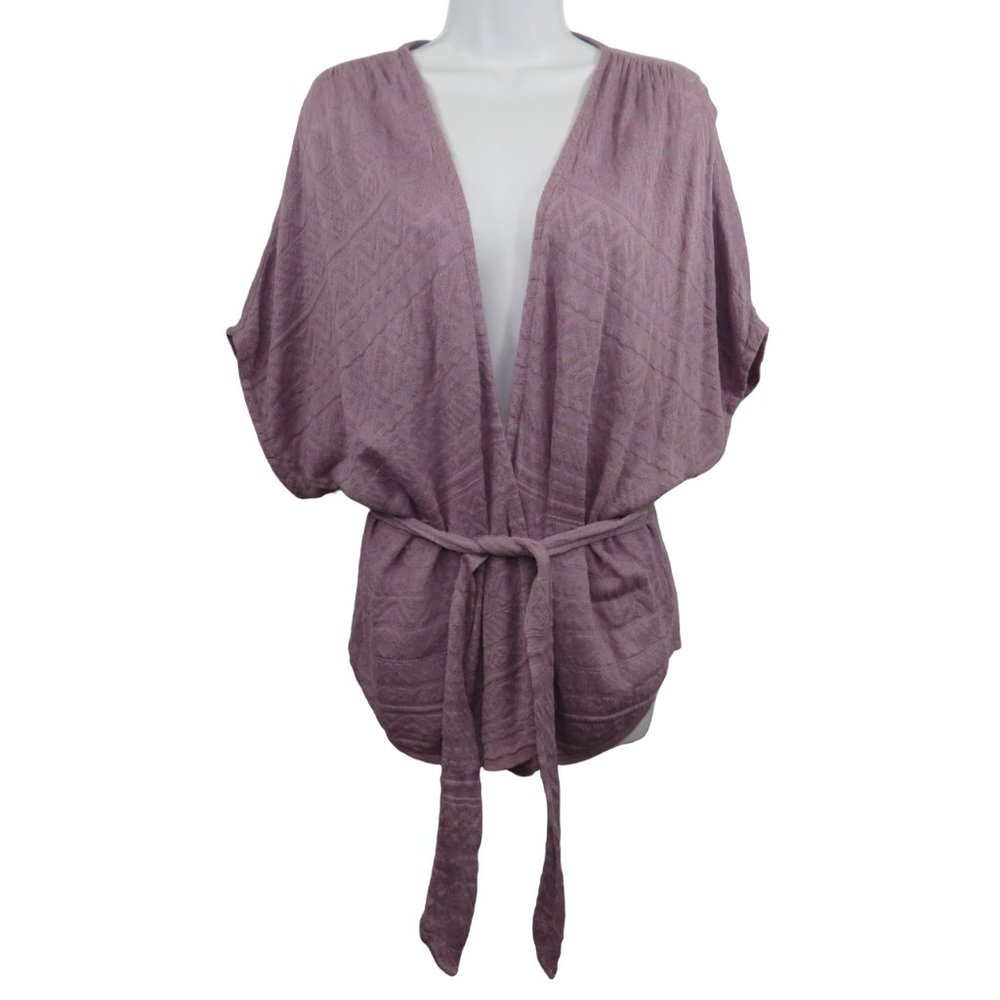 Anthropologie Moth Pravin Knit Cardigan Purple Tie Wrap Women's Small